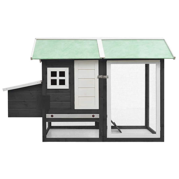 vidaXL Chicken Coop Grey 170x81x110 cm Solid Pine & Fir Wood