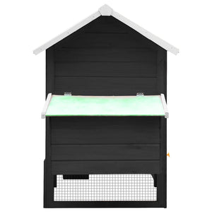 vidaXL Chicken Coop Grey 170x81x110 cm Solid Pine & Fir Wood