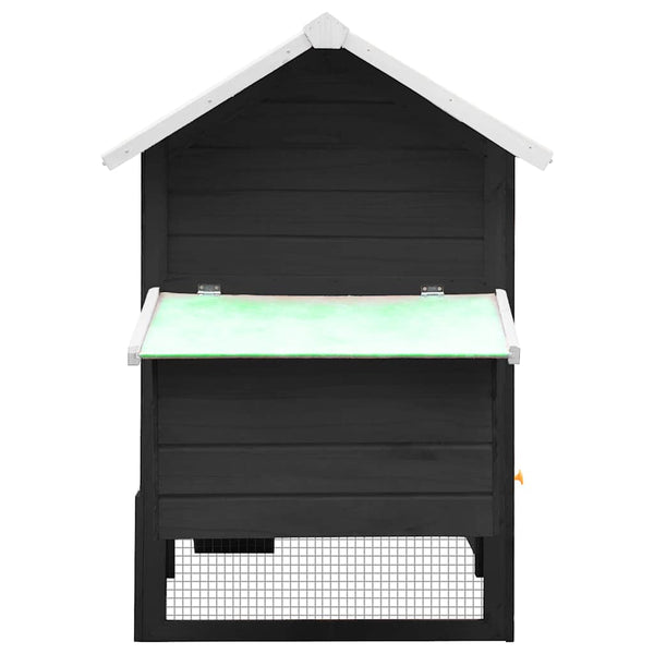vidaXL Chicken Coop Grey 170x81x110 cm Solid Pine & Fir Wood