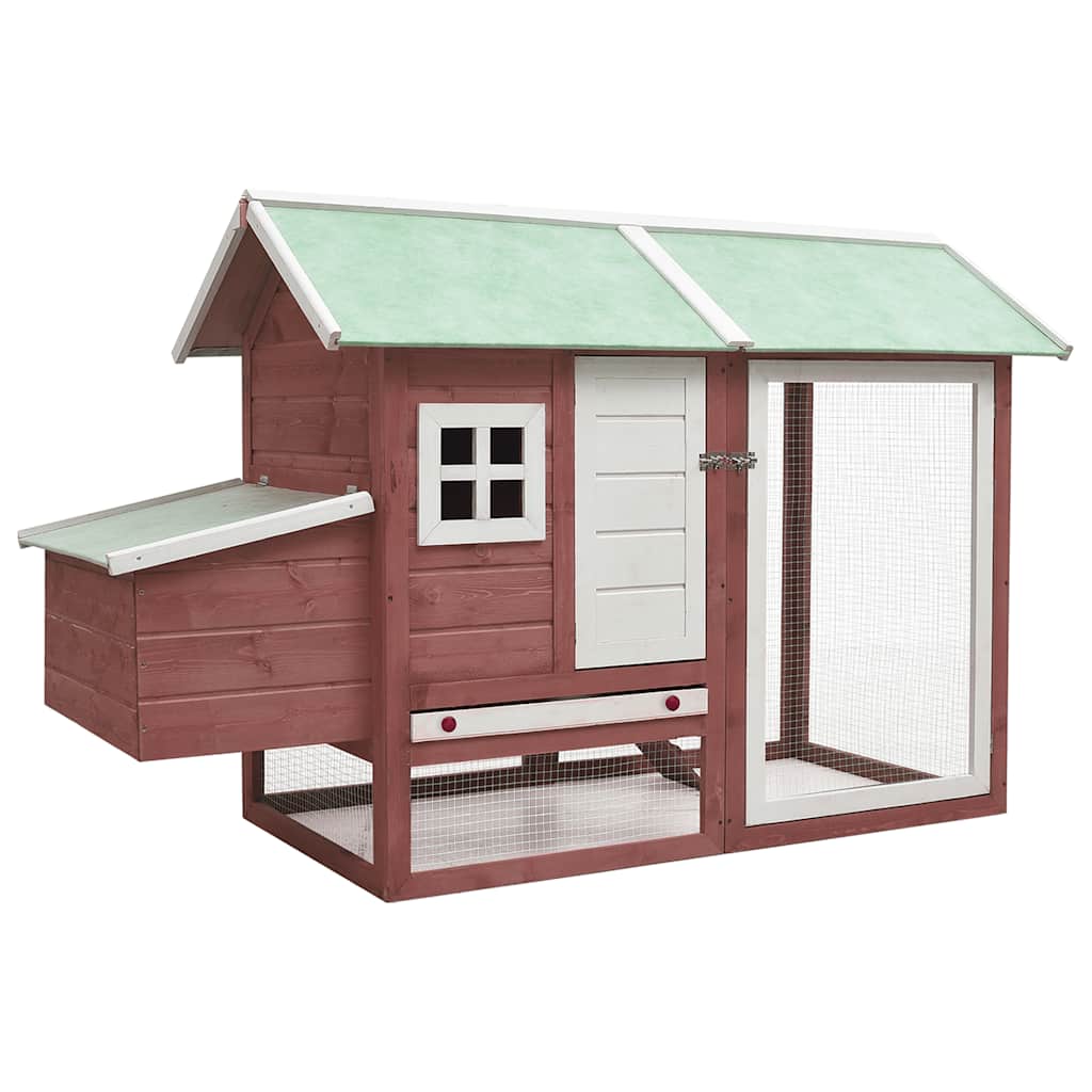 vidaXL Chicken Coop Mocca 170x81x110 cm Solid Pine & Fir Wood