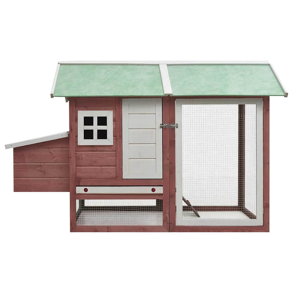 vidaXL Chicken Coop Mocca 170x81x110 cm Solid Pine & Fir Wood