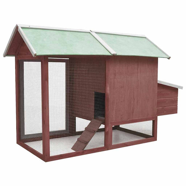 vidaXL Chicken Coop Mocca 170x81x110 cm Solid Pine & Fir Wood