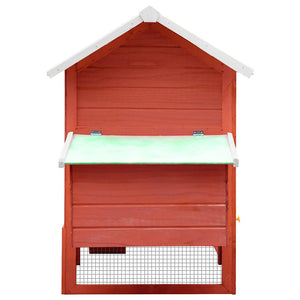 vidaXL Chicken Coop Red 170x81x110 cm Solid Pine and Fir Wood
