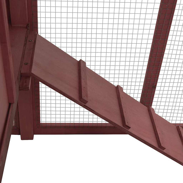 vidaXL Chicken Coop with Nest Box Mocha Brown and White Solid Fir Wood