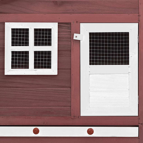 vidaXL Chicken Coop with Nest Box Mocha Brown and White Solid Fir Wood