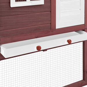 vidaXL Chicken Coop with Nest Box Mocha Brown and White Solid Fir Wood