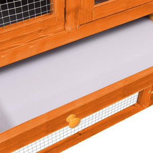 vidaXL Rabbit Hutch 140x63x120 cm Solid Fir Wood
