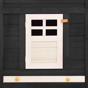 vidaXL Rabbit Hutch with Run Grey and White Solid Fir Wood
