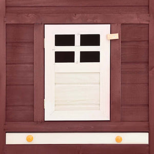 vidaXL Rabbit Hutch with Run Mocca and White Solid Fir Wood