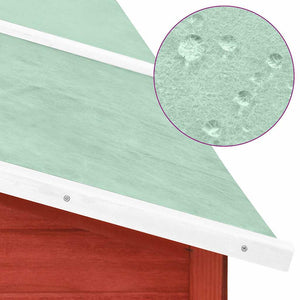 vidaXL Rabbit Hutch with Run Red and White Solid Fir Wood