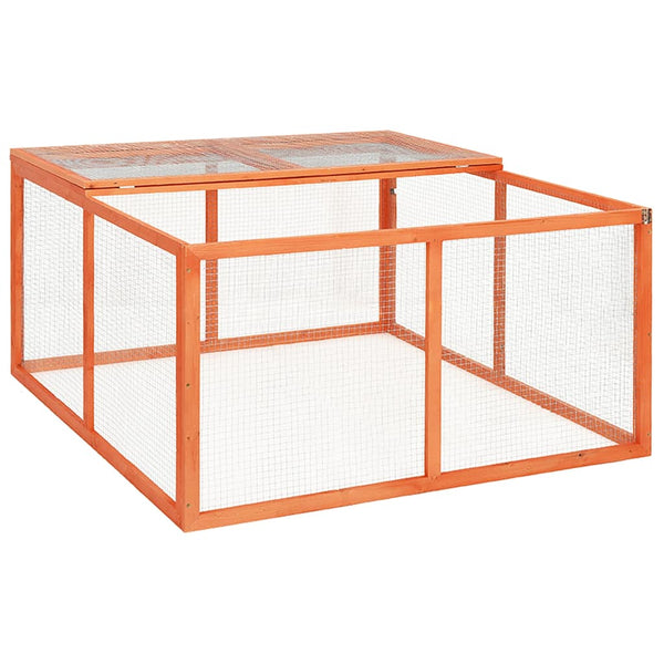 vidaXL Rabbit Hutch 124x120x60 cm Solid Fir Wood