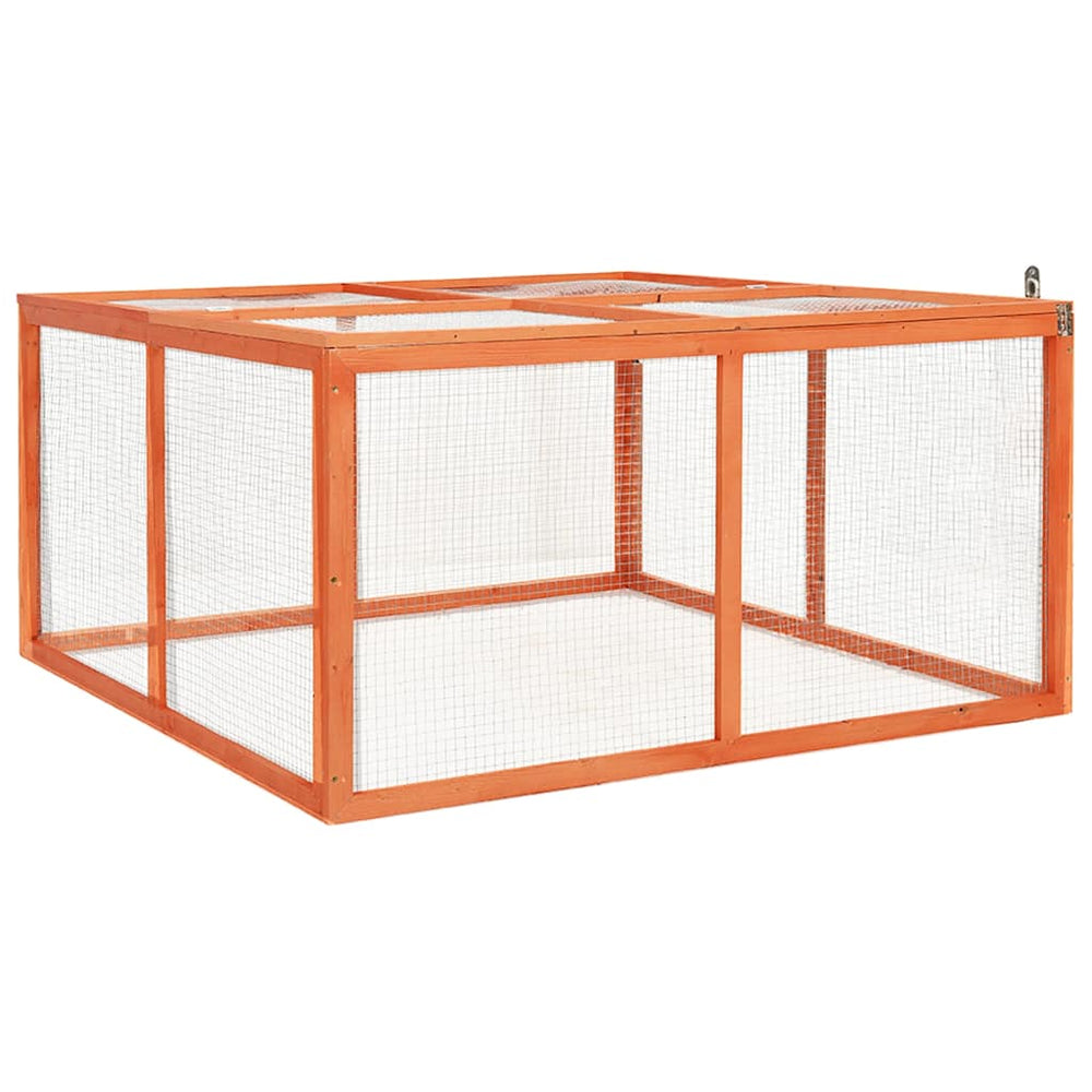 vidaXL Rabbit Hutch 124x120x60 cm Solid Fir Wood