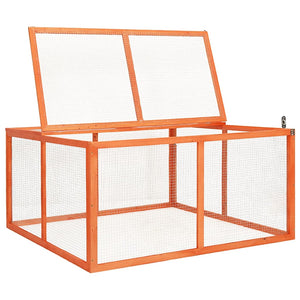 vidaXL Rabbit Hutch 124x120x60 cm Solid Fir Wood