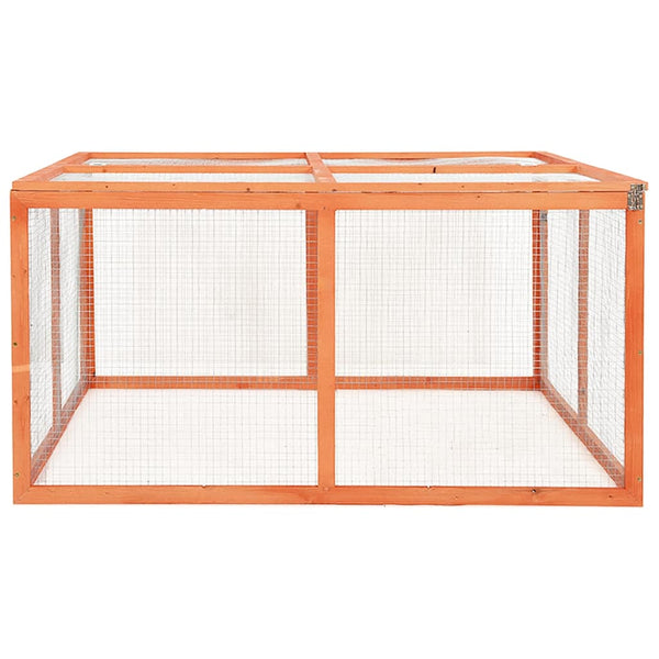 vidaXL Rabbit Hutch 124x120x60 cm Solid Fir Wood