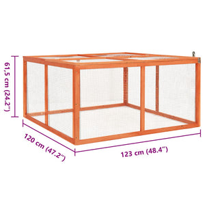 vidaXL Rabbit Hutch 124x120x60 cm Solid Fir Wood