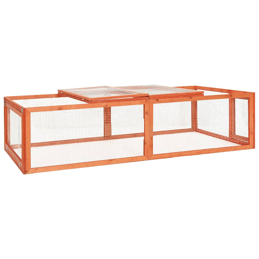 vidaXL Rabbit Hutch 183x90x46.5 cm Solid Fir Wood