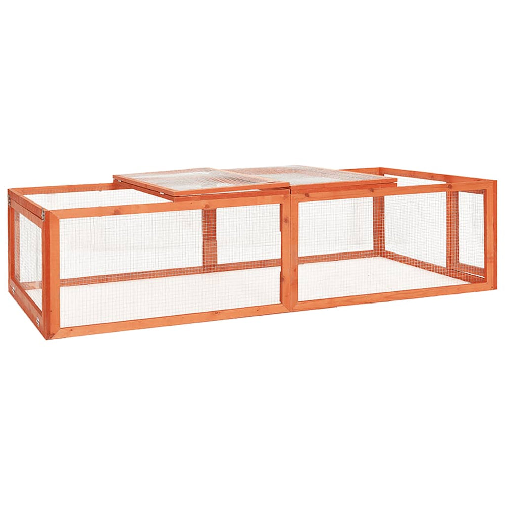 vidaXL Rabbit Hutch 183x90x46.5 cm Solid Fir Wood