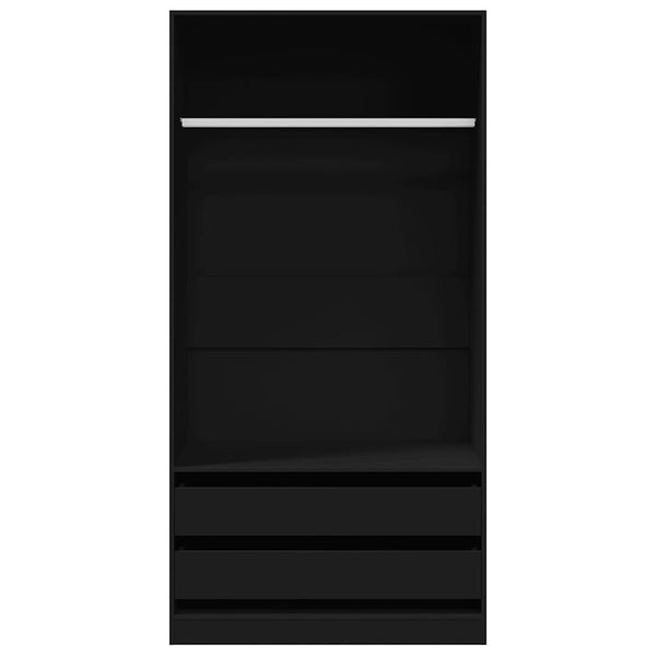 vidaXL Wardrobe Black 100x50x200 cm Engineered Wood