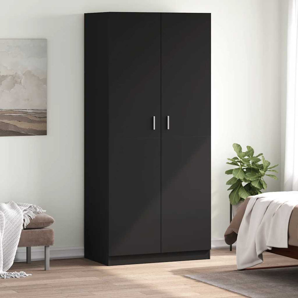Schwarzer Kleiderschrank 90x52x200 cm
