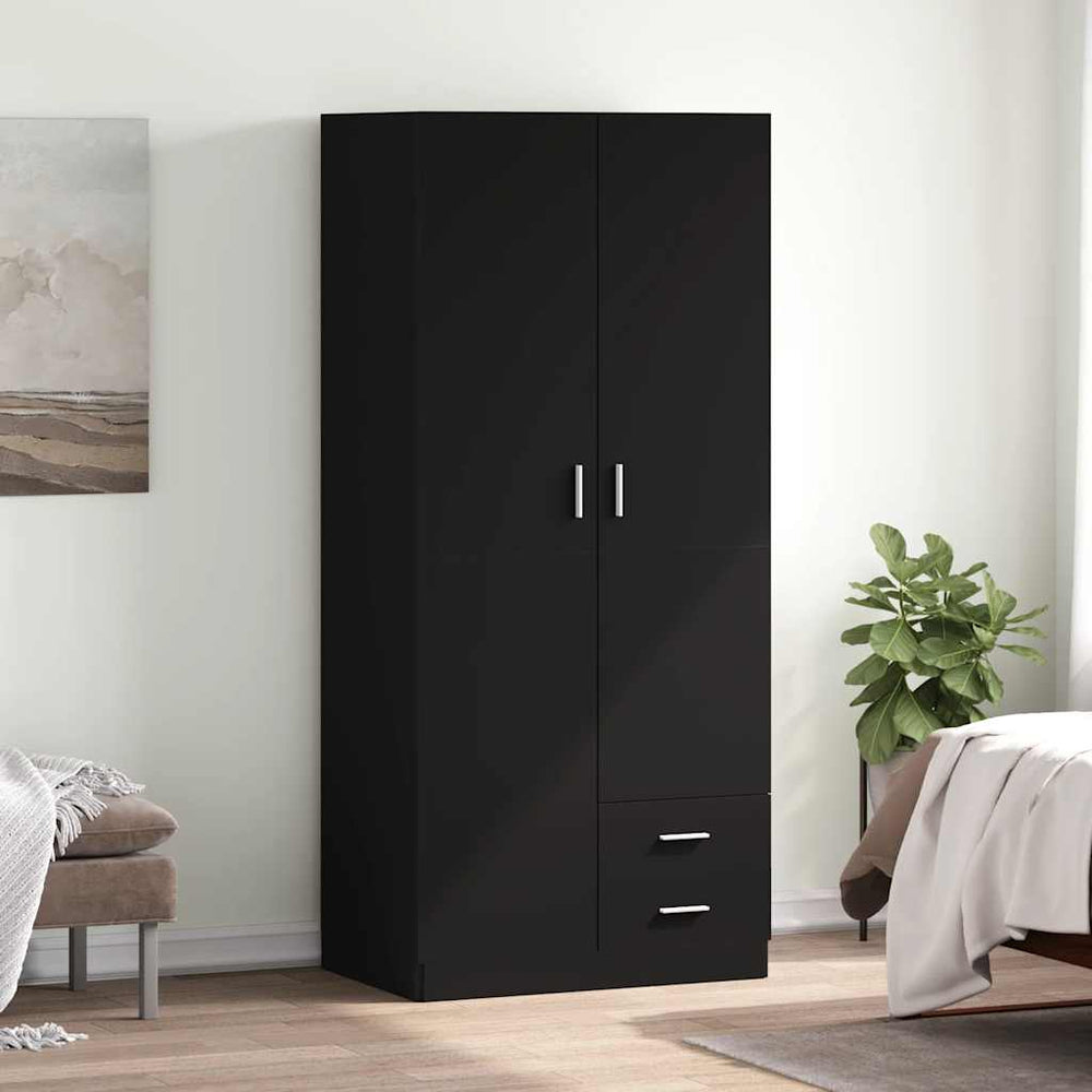 Schwarzer Kleiderschrank 80x52x180 cm
