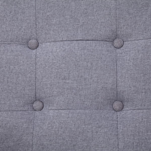 vidaXL 2-Seater Sofa with Armrests Light Grey Steel and Fabric