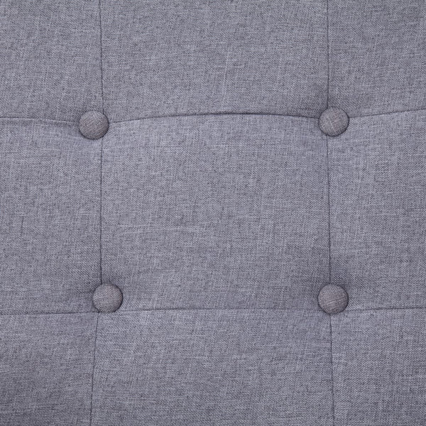 vidaXL 2-Seater Sofa with Armrests Light Grey Steel and Fabric
