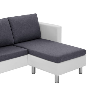 vidaXL 3-Seater Sofa with Cushions White Faux Leather