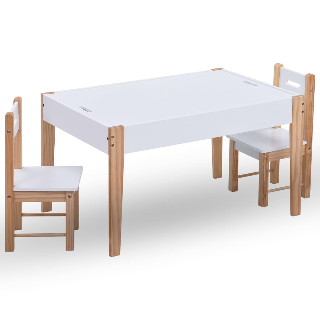 vidaXL 3-Piece Kids' Seating Set with Chalkboard Black and White
