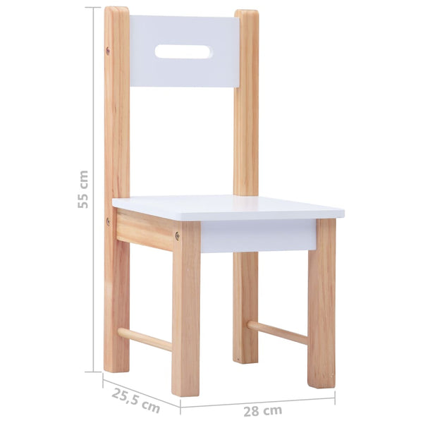 vidaXL 3-Piece Kids' Seating Set with Chalkboard Black and White