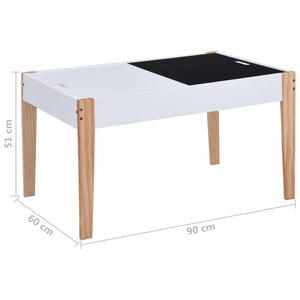 vidaXL 3-Piece Kids' Seating Set with Chalkboard Black and White