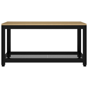 vidaXL Coffee Table Light Brown and Black 90x45x45 cm MDF and Iron
