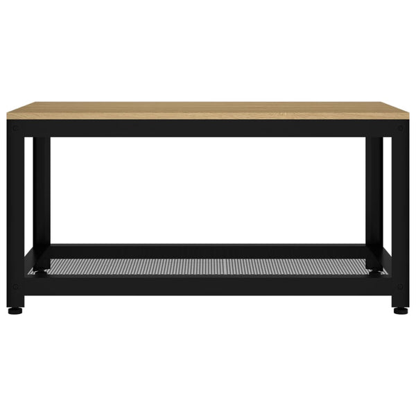 vidaXL Coffee Table Light Brown and Black 90x45x45 cm MDF and Iron
