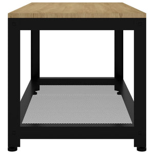 vidaXL Coffee Table Light Brown and Black 90x45x45 cm MDF and Iron