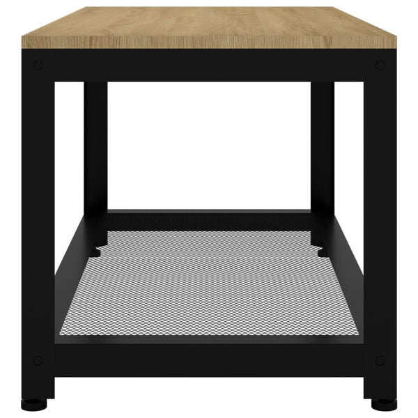 vidaXL Coffee Table Light Brown and Black 90x45x45 cm MDF and Iron