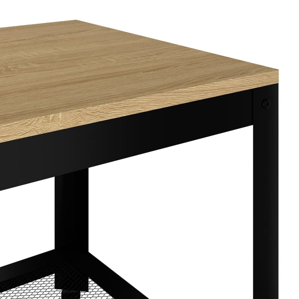 vidaXL Coffee Table Light Brown and Black 90x45x45 cm MDF and Iron