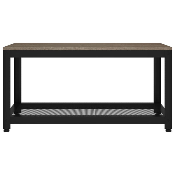 vidaXL Coffee Table Grey and Black 90x45x45 cm MDF and Iron
