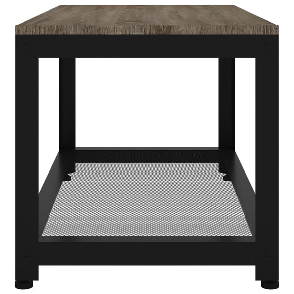 vidaXL Coffee Table Grey and Black 90x45x45 cm MDF and Iron
