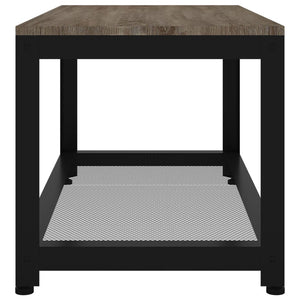 vidaXL Coffee Table Grey and Black 90x45x45 cm MDF and Iron