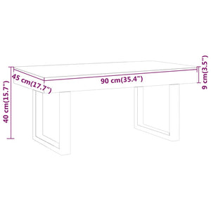 vidaXL Coffee Table Light Brown and Black 90x45x40 cm MDF and Iron
