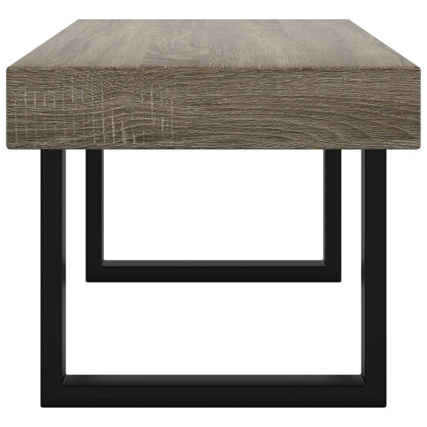 vidaXL Coffee Table Grey and Black 90x45x40 cm MDF and Iron