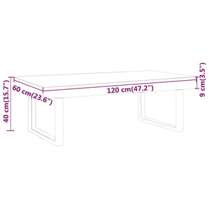 vidaXL Coffee Table Grey and Black 120x60x40 cm MDF and Iron