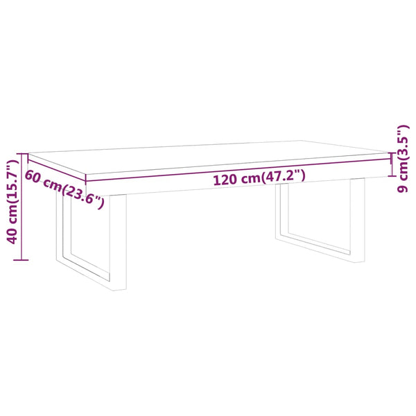 vidaXL Coffee Table Grey and Black 120x60x40 cm MDF and Iron