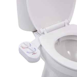 vidaXL Bidet Attachment for Toilet Seat Hot Cold Water Single Nozzle