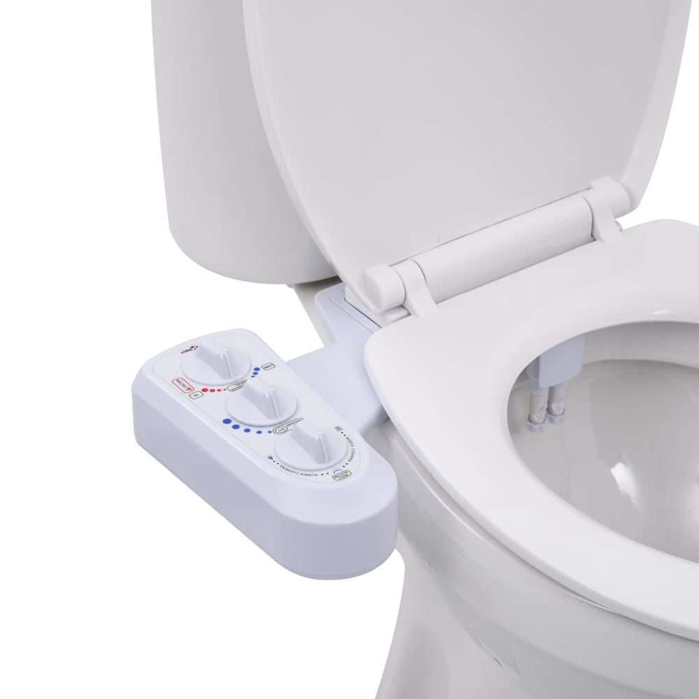 vidaXL Bidet Attachment for Toilet Seat Hot/Cold Water Dual Nozzles