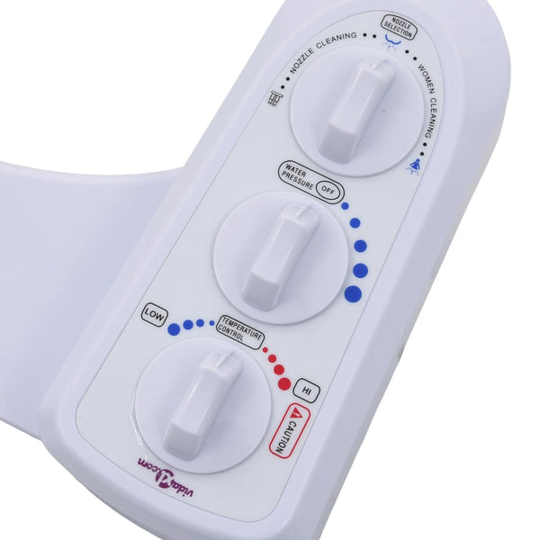 vidaXL Bidet Attachment for Toilet Seat Hot/Cold Water Dual Nozzles