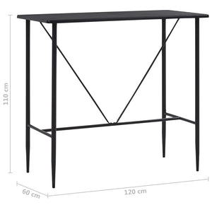vidaXL Bar Table Black 120 x 60 x 110 cm MDF
