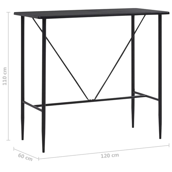 vidaXL Bar Table Black 120 x 60 x 110 cm MDF