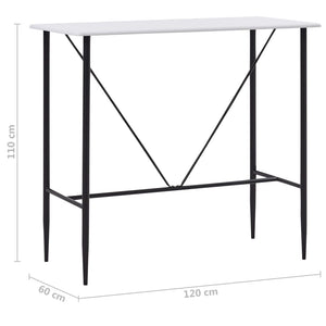 vidaXL Bar Table White 120 x 60 x 110 cm MDF