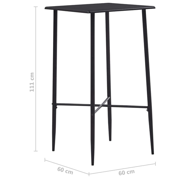 vidaXL Bar Table Black 60 x 60 x 111 cm MDF