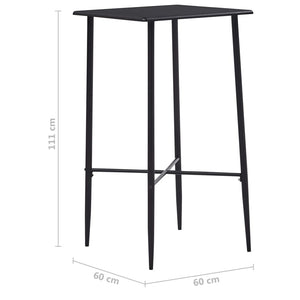 vidaXL Bar Table Black 60 x 60 x 111 cm MDF